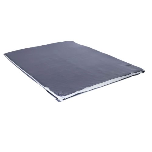 Housse surmatelas anthracite vue de dessus sur fond blanc