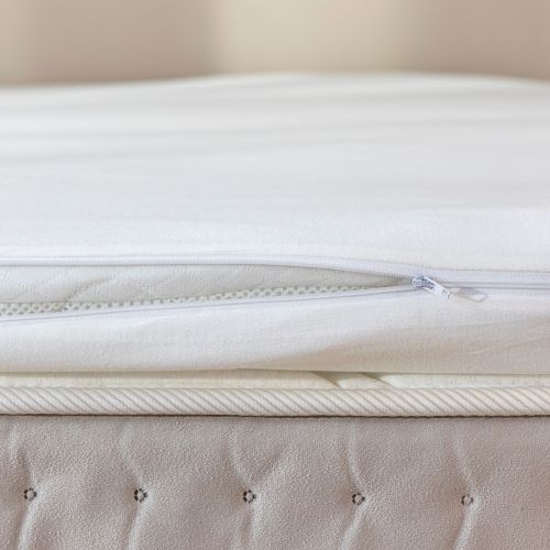 Housse surmatelas jersey blanc 100% coton extensible 90x190