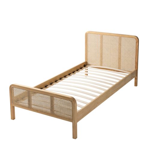 Lit enfant en pin massif avec véritable cannage 90x190 