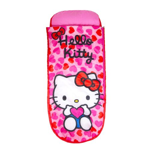 Gros plan du ReadyBed gonflable Hello Kitty sur fond blanc, montrant le grand motif du personnage