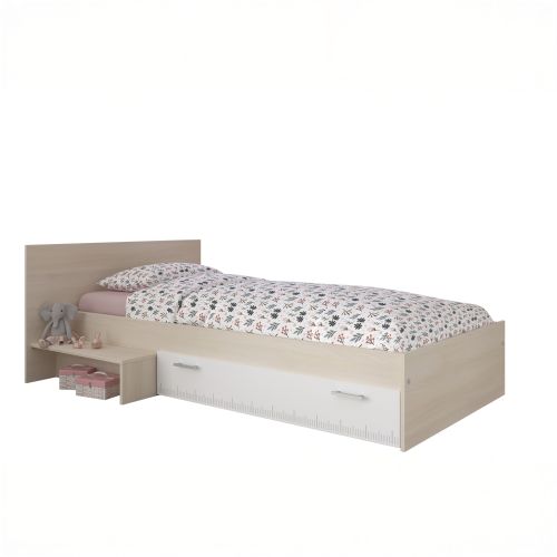 Lit enfant avec tiroir et marche bicolore 90x200 PIA 