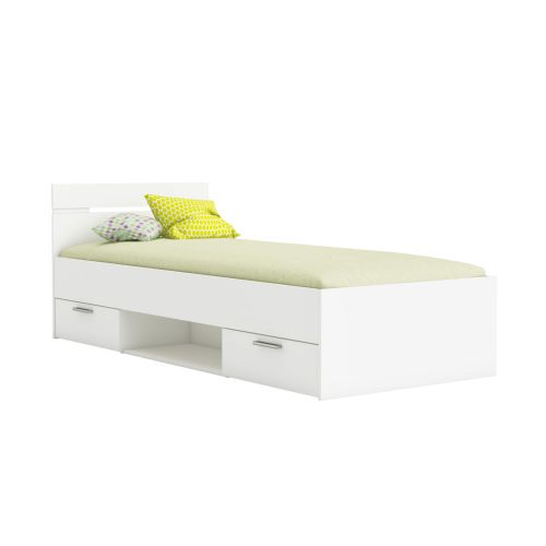 Lit enfant tiroir blanc perle 90x200 - Terre de Nuit

