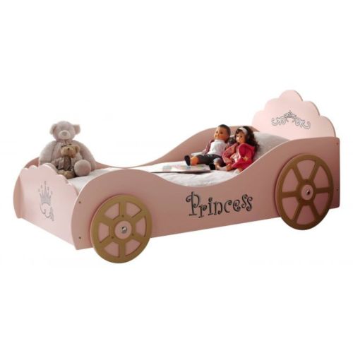 Lit Enfant Voiture Princesse Rose 90x200