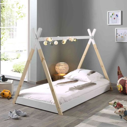 Lit enfant tipi en bois blanc - Terre de Nuit