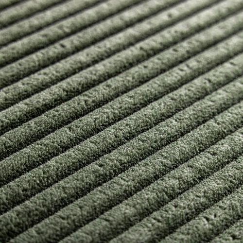 Lit avec tête de lit en velours côtelé kaki avec structure en bois zoom matière velours côtelé