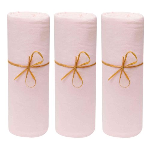 Lot de 3 draps housses bébé jersey bio rose poudré