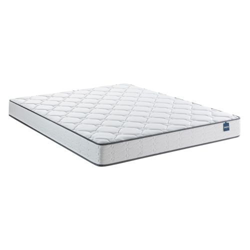 Vue d'angle du matelas Bultex Éveil très ferme sur fond blanc, montrant son épaisseur.