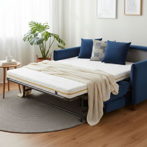 Canapé convertible avec le matelas Aurore 200 installé dessus