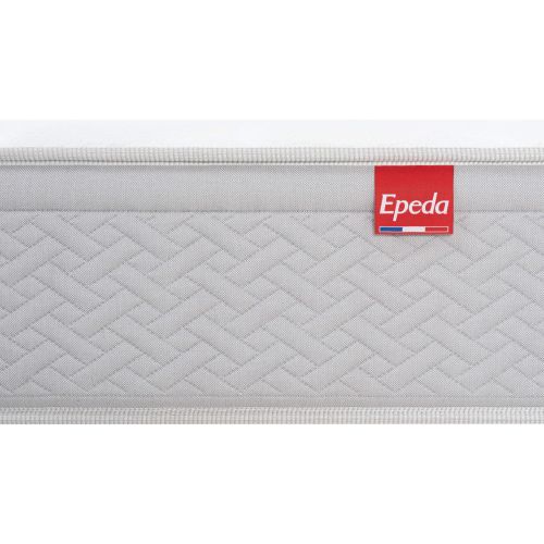 Ensemble Epeda matelas ressorts ensachés L’Ailleurs, sommier Nature confort ferme et pieds