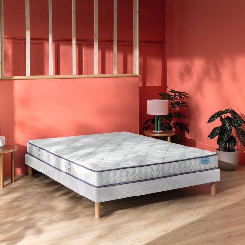 Ensemble Merinos matelas ressorts et mémoire de forme Cheer Bed, sommier Twist et pieds 120x190
