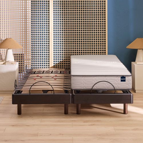 Matelas pour lit électrique en mousse confort équilibré Bultex I Relax sur sommier articulé.