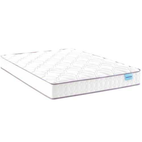 Matelas à ressorts ensachés ferme Merinos Morning Routine dans une chambre au style moderne.