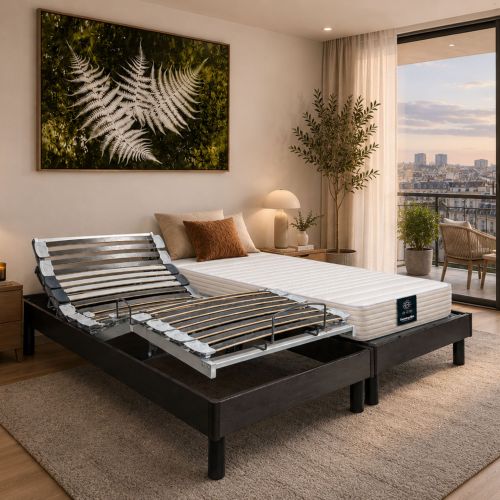 Matelas pour lit électrique mousse HR Dunlopillo Dahlia 2 sur sommier relaxation