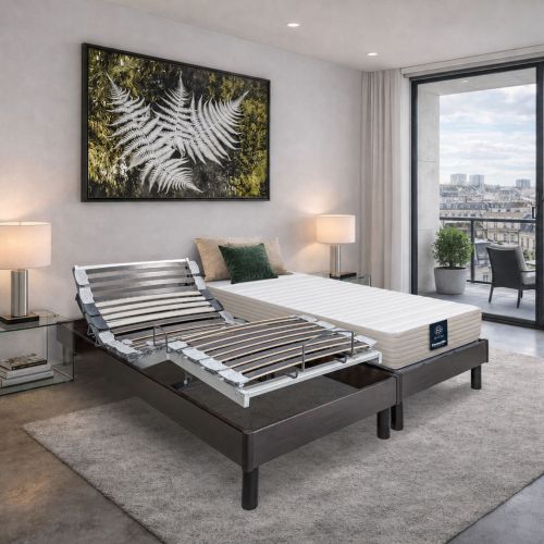 Matelas pour lit électrique Dunlopillo Jonquille dans une chambre moderne et lumineuse.