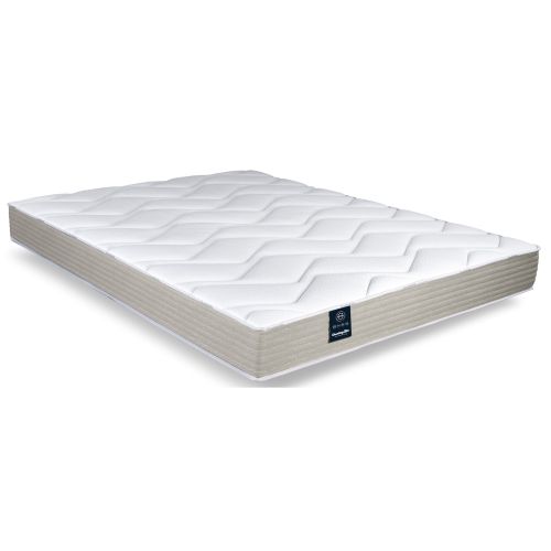 Matelas mousse HR ferme 80x200 cm Dunlopillo Camélia présenté de trois quarts