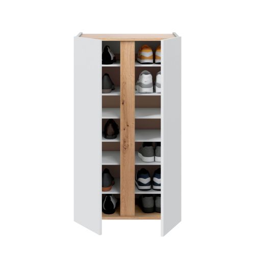 Meuble à chaussures avec 2 portes et 6 étagères réglable