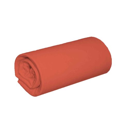 Lot de 2 draps housses jersey orange terracotta bonnet 30 cm