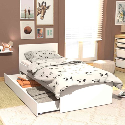 Lit tiroirs en bois blanc - LT14013