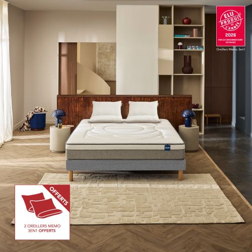 Pack matelas hybride Bultex Move + 2 oreillers 60x60 cm Bultex Memo 3-en-1 offerts