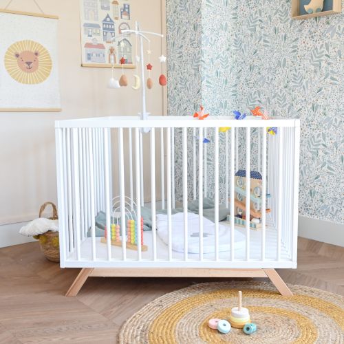 Parc bébé en bois massif style scandinave 100x100