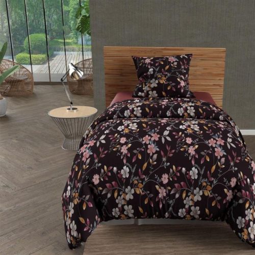 Parure de lit Flowers noir