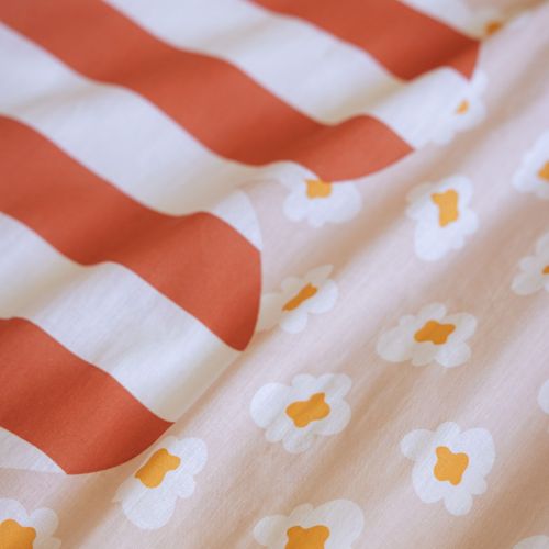 Parure de lit coton imprimée 200x200 Terre de Nuit fresh popcorn zoom