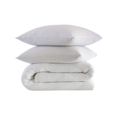 Linge de lit 200x200 en gaze de coton blanc rendu naturel et léger