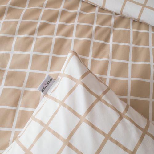 Parure de lit percale Max beige 260x240 cm - Tradilinge
