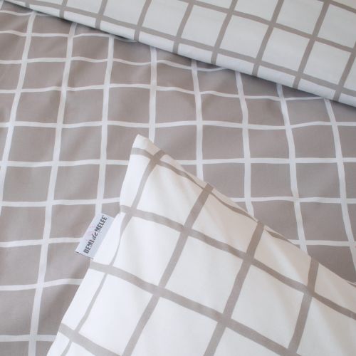 Parure de lit percale Max gris 240x220 cm - Tradilinge