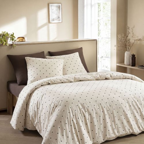 Parure de lit coton blanc Terre de Nuit Pois