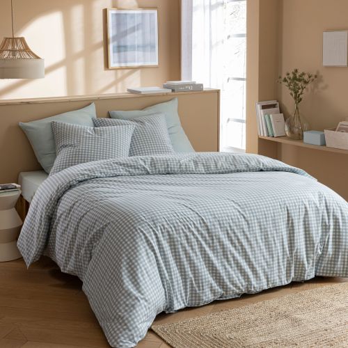 Parure de lit Vichy 260x240 Bleu
