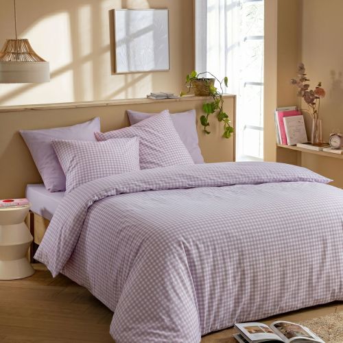 Parure de lit Vichy 260x240 Lilas