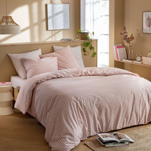 Parure de lit Vichy 140x200 Rose