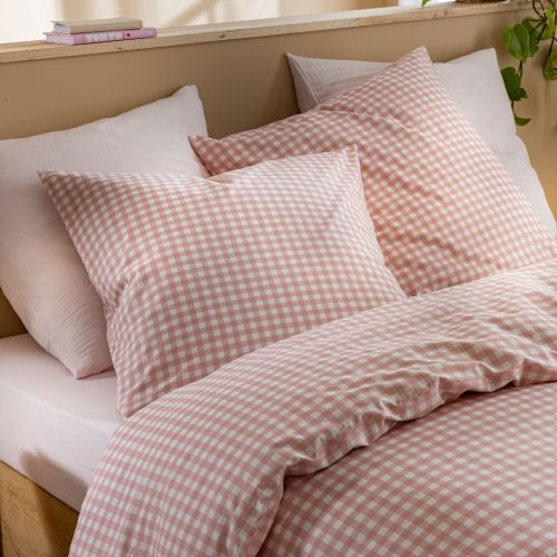 Parure de lit Vichy 200x200 Rose