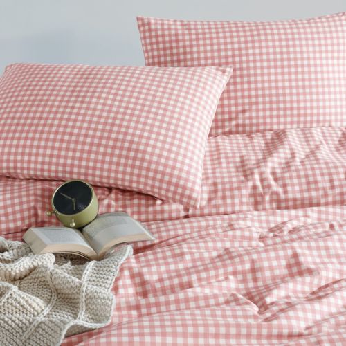 Parure de lit Vichy 240x220 Rose