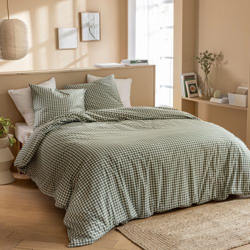 Parure de lit Vichy 260x240 Vert