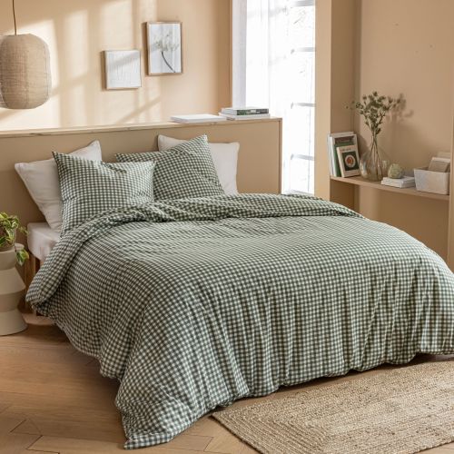 Parure de lit Vichy 260x240 Vert foncé