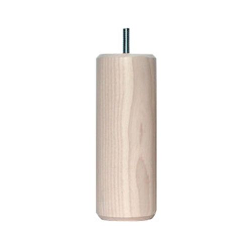 4 pieds cylindriques bois naturel avec veinage frêne blanchi 15 cm