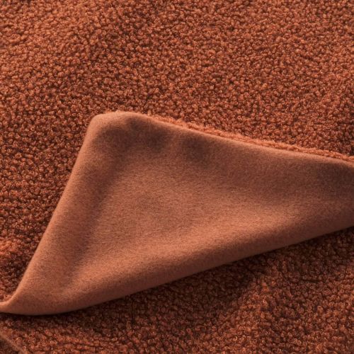 Plaid bouclette unie Wooly terracotta 180x220