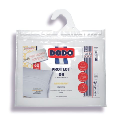 Protège oreiller absorbant molleton 60x60