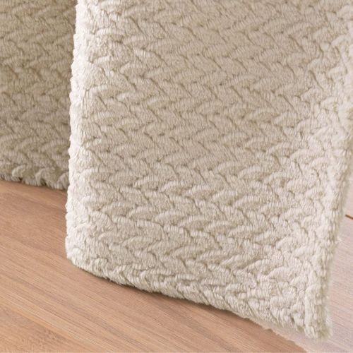 Rideau obscurcissant beige flanelle relief 140x240 