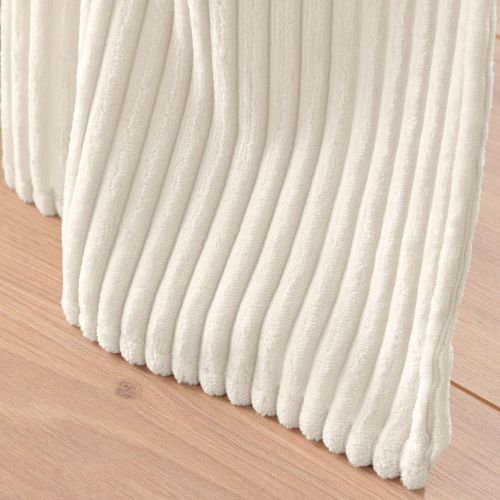 Rideau doux relief flanelle 140x260 naturel rayures