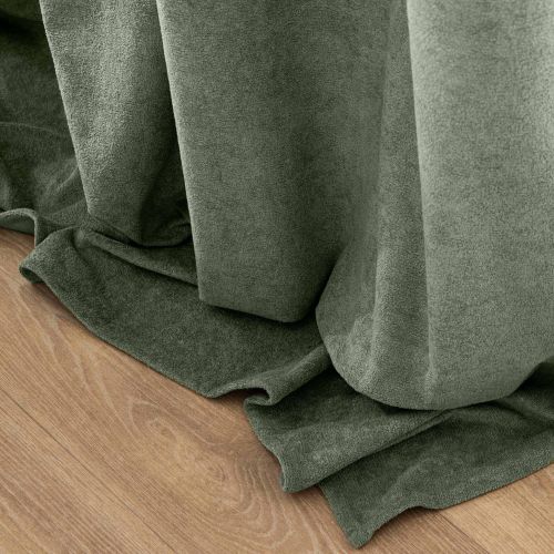 Grand rideau kaki bouclette 140x260 