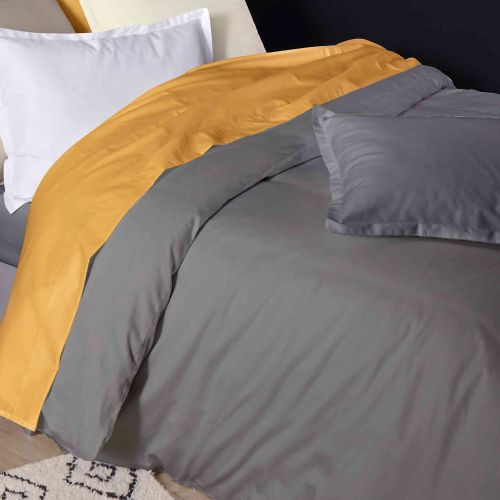 Housse de couette satin de coton anthracite - Tradilinge