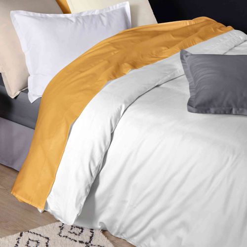 Housse de couette satin de coton blanc - Tradilinge