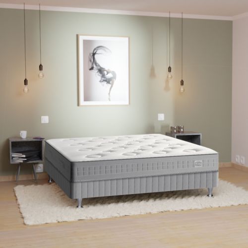 Ensemble Simmons 651 ressorts ensachés + surmatelas intégré SW5 - 160x200
