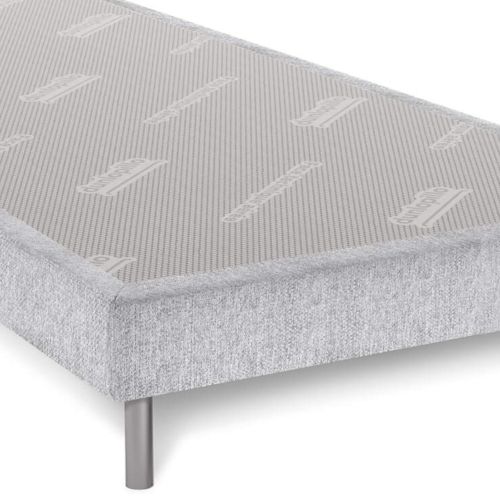 Sommier Dunlopillo Bellini gris 15 cm avec pieds 120x200
