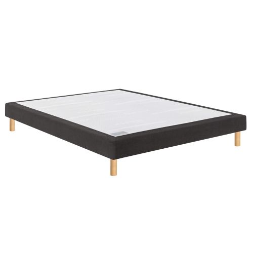 Ensemble matelas Bultex nano, mémoire de forme, coton et laine Recovery, sommier Mediano gris fumé et pieds
