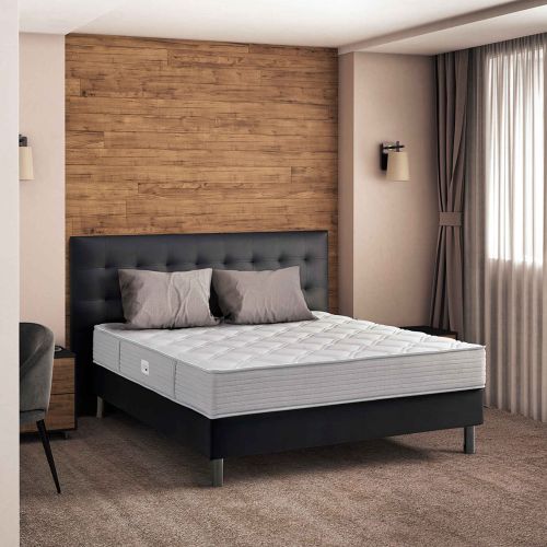 Sommier déco tapissier 20cm non-feu hôtellerie DIRAC (présenté en ambiance)