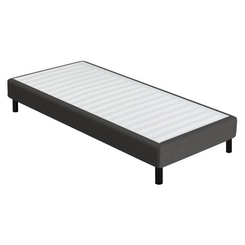 Sommier déco tapissier en kit Terre de Nuit anthracite, conçu pour un montage rapide.